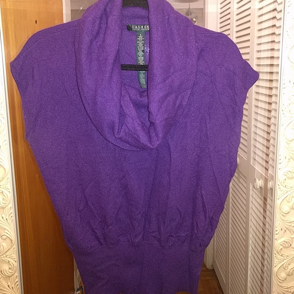 RL Cowlneck Purple Sweater