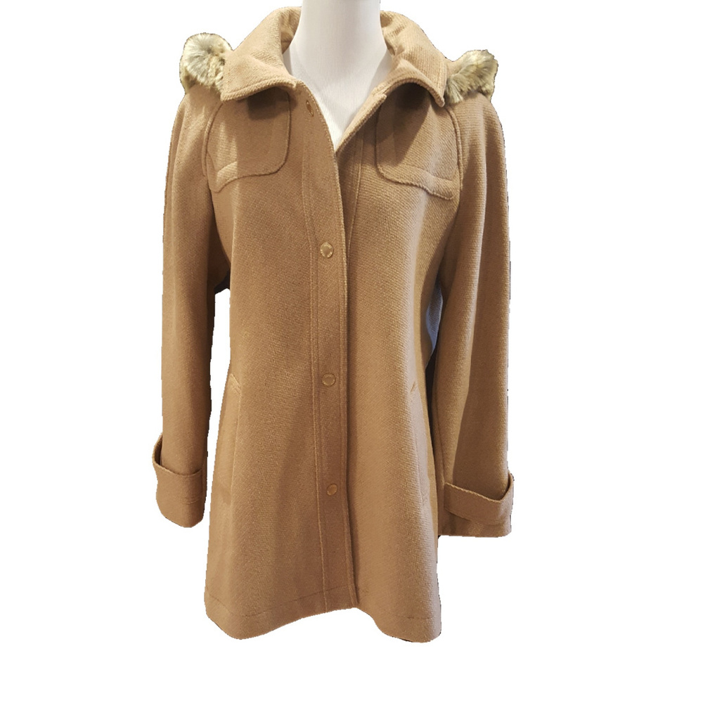 Jones New York Wool-Blend Camel Coat Size 10 NWT