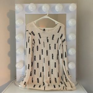 H&M Cream Letters Sweater