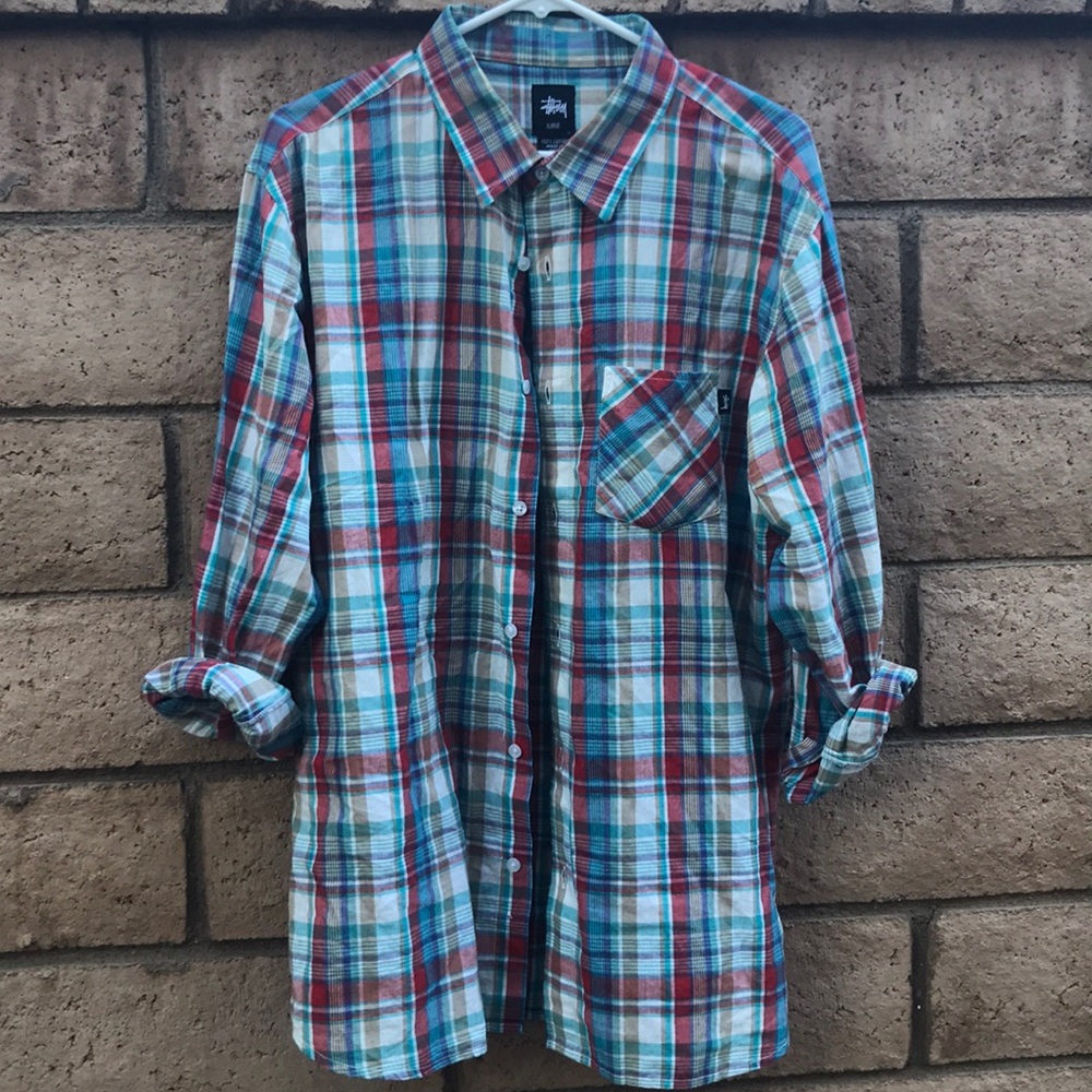 Stussy button up flannel size XL