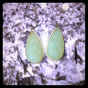 Green crystal earrings