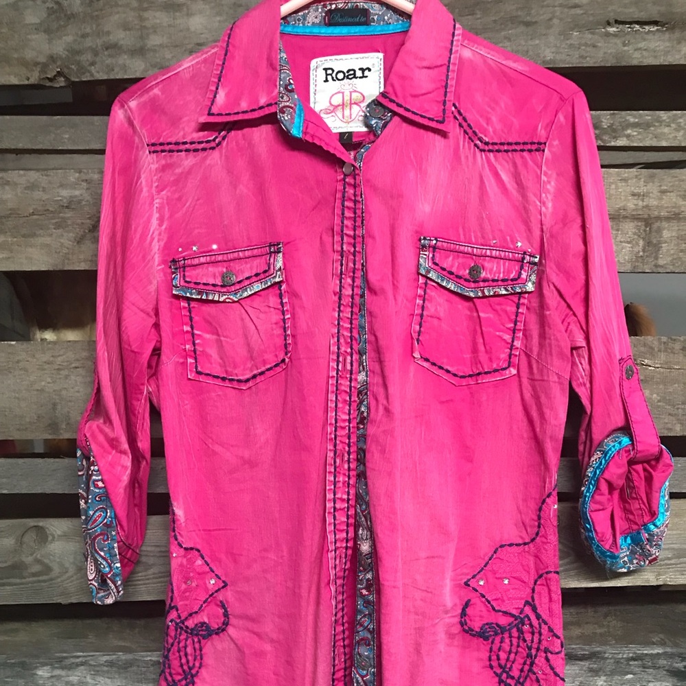 Destined to Roar women's button up shirts