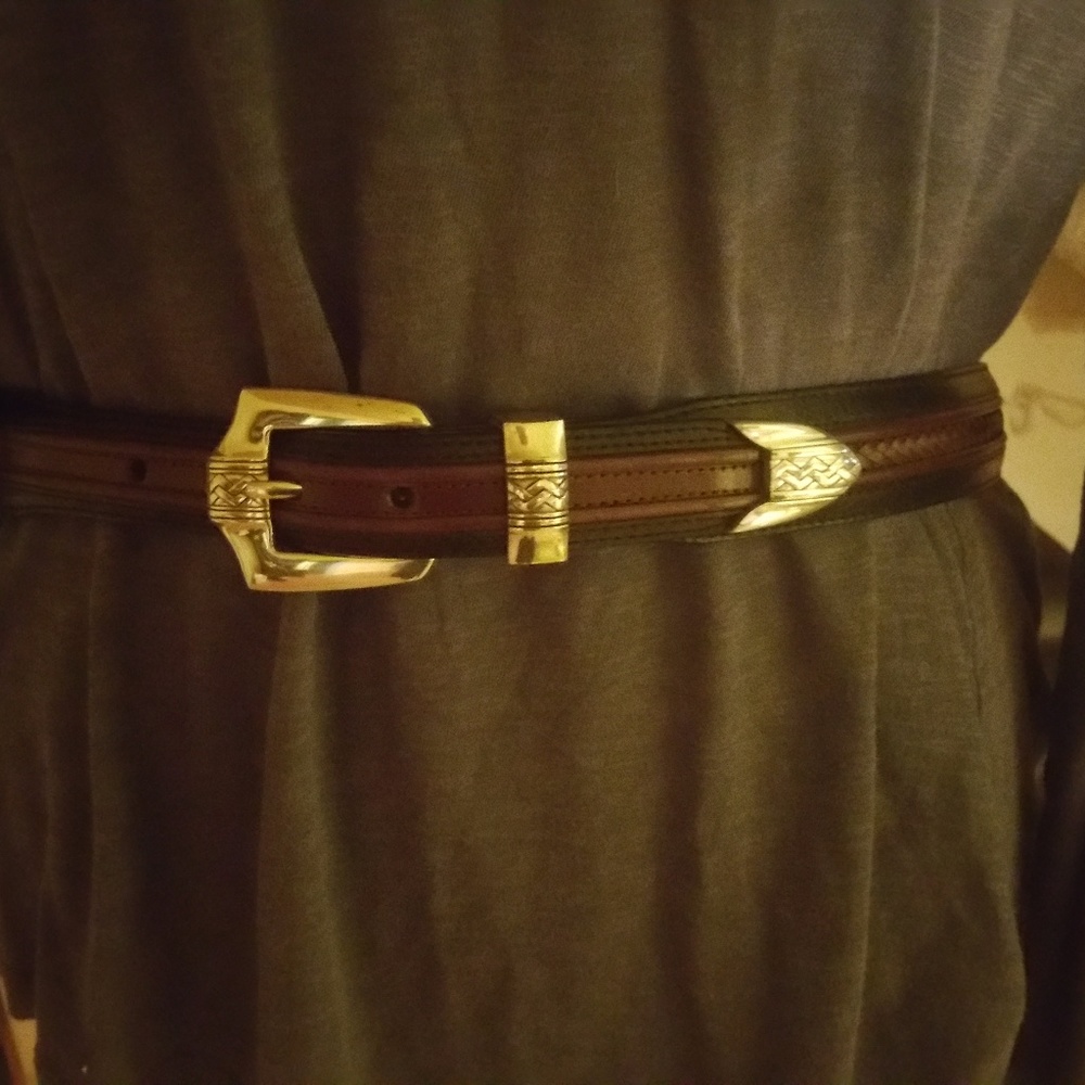 Brighton Onyx Pinion Hills Inlay Lace Belt