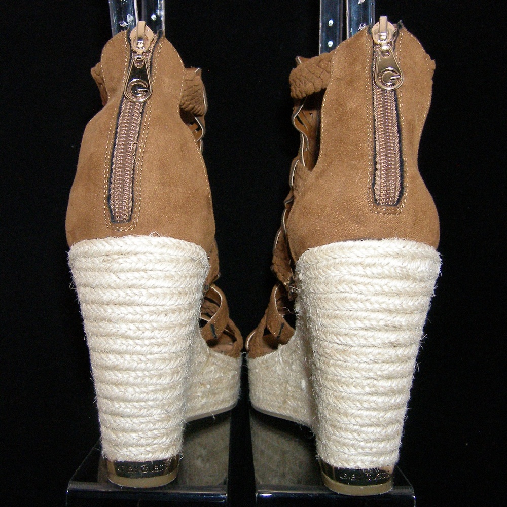 G by Guess 'Madison' braided t-strap zip wedges 8M - Picture 5 of 8