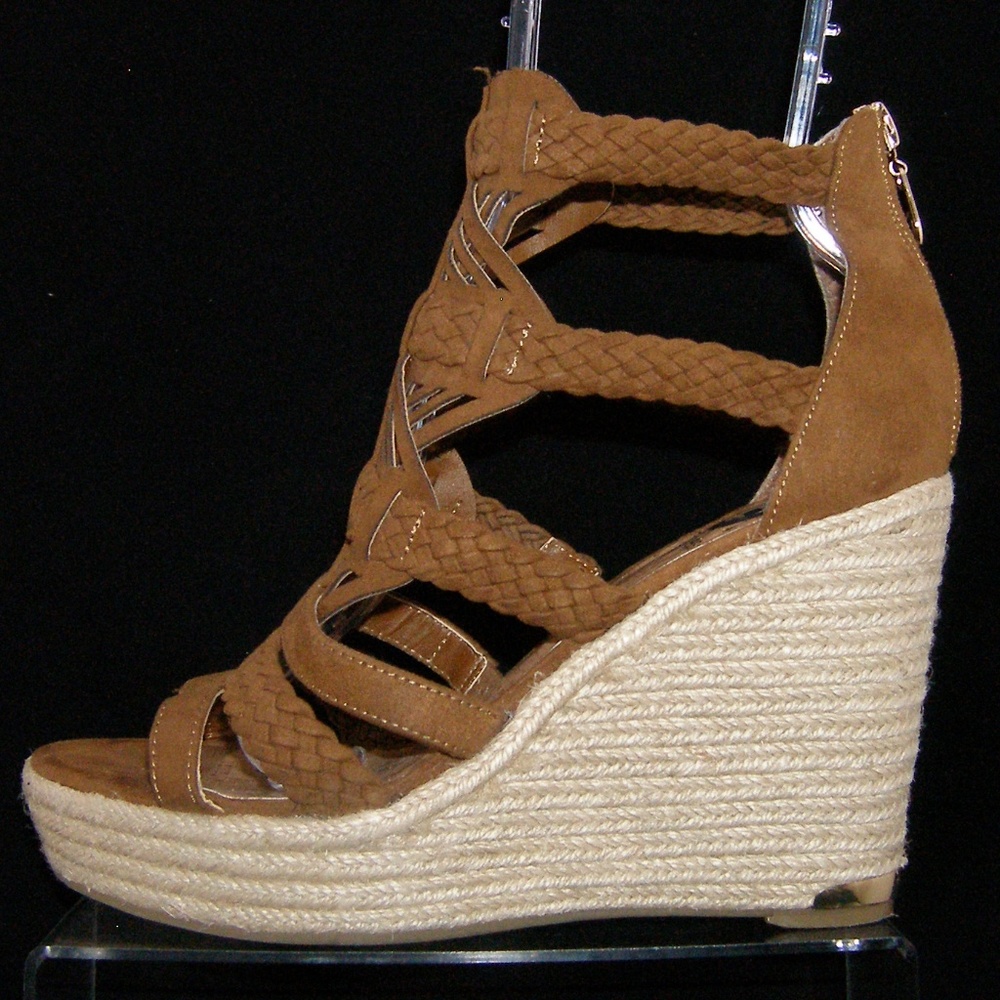 G by Guess 'Madison' braided t-strap zip wedges 8M - Picture 4 of 8