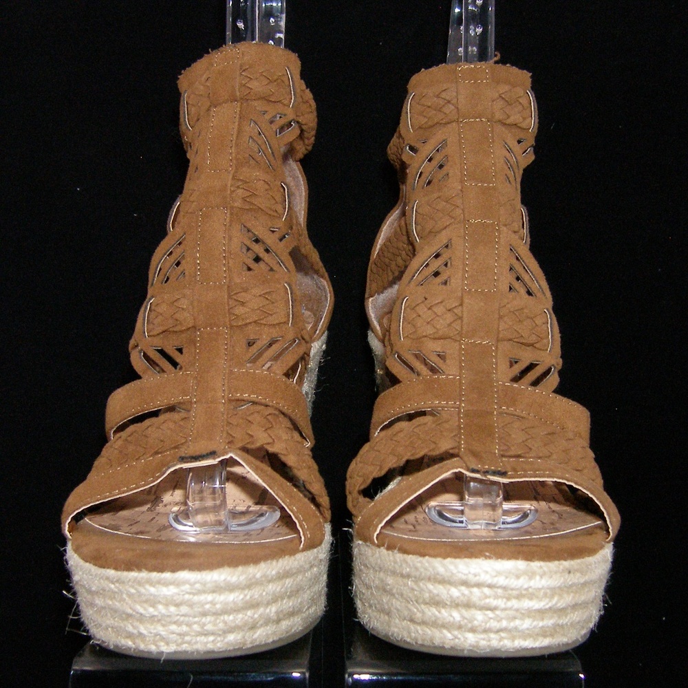 G by Guess 'Madison' braided t-strap zip wedges 8M - Picture 6 of 8
