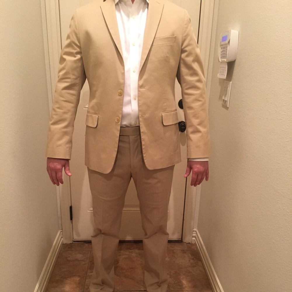 BananaRepublic chino jacket and pants suit. Khaki
