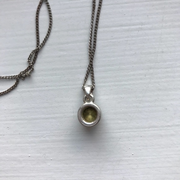 Bezel set silver faux solitaire diamond necklace - Picture 5 of 7