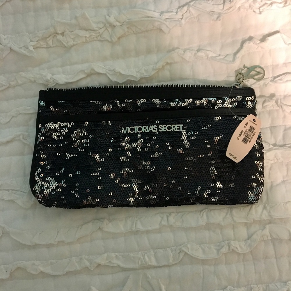 Victoria's Secret Black Sequin Clutch