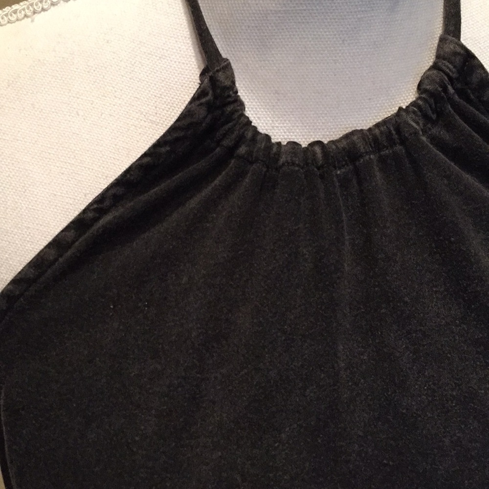 CHASER Halter Dress Pre-Wash Black Viscose Tie NWT - Picture 3 of 6