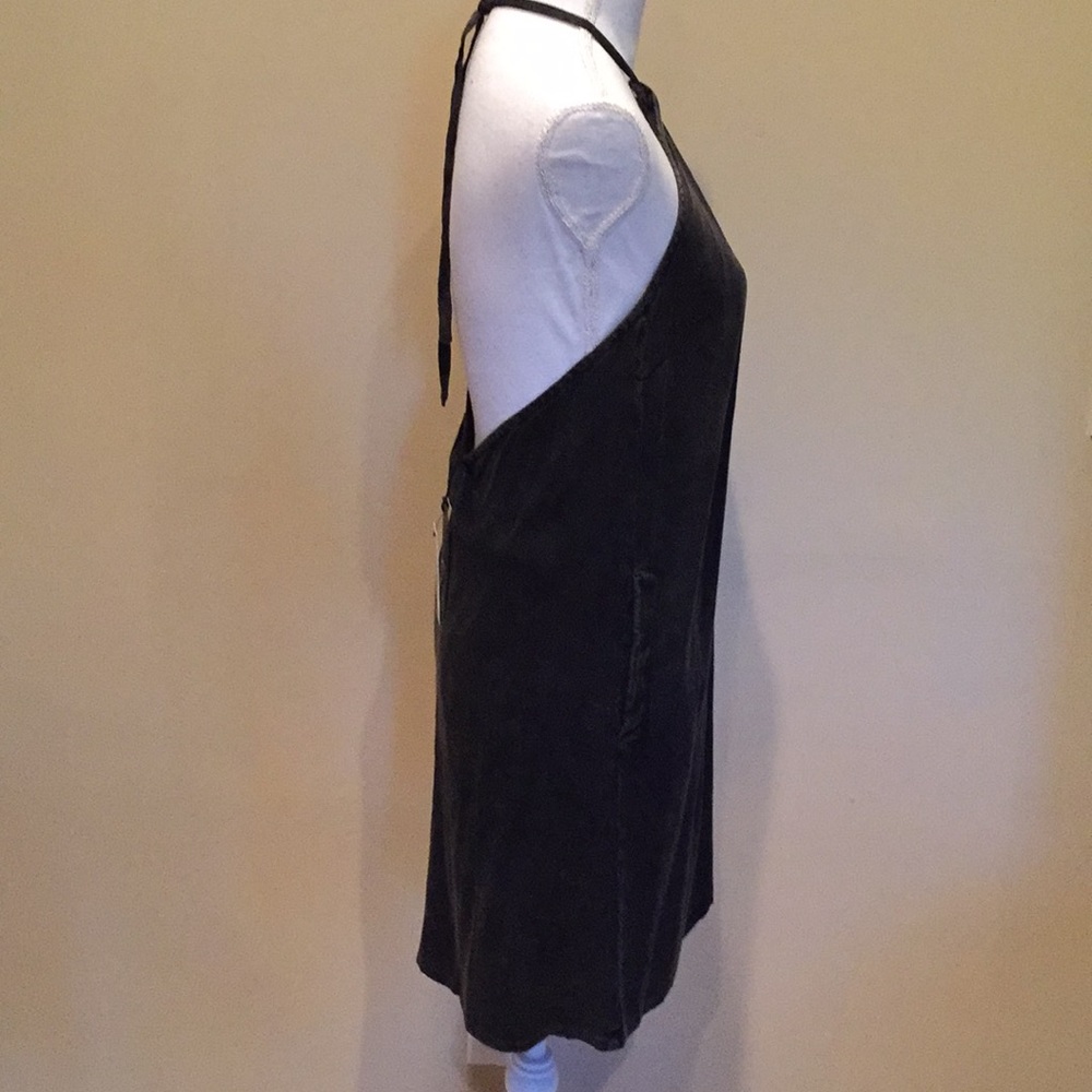 CHASER Halter Dress Pre-Wash Black Viscose Tie NWT - Picture 4 of 6