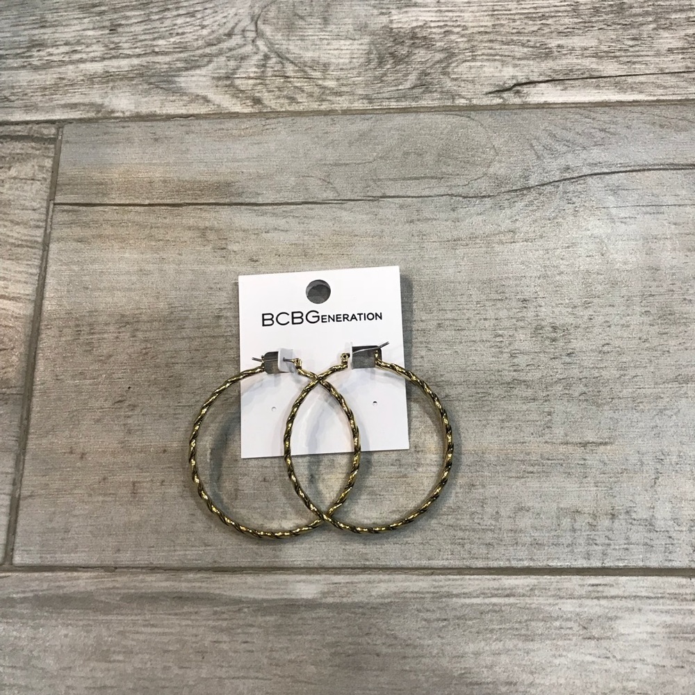 BCBG Braided Gold Hoops
