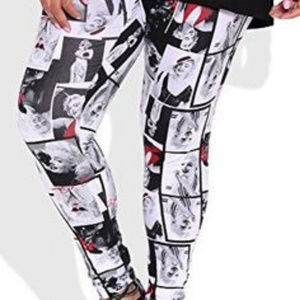 Marilyn Monroe Black White and Red Photo Leggings