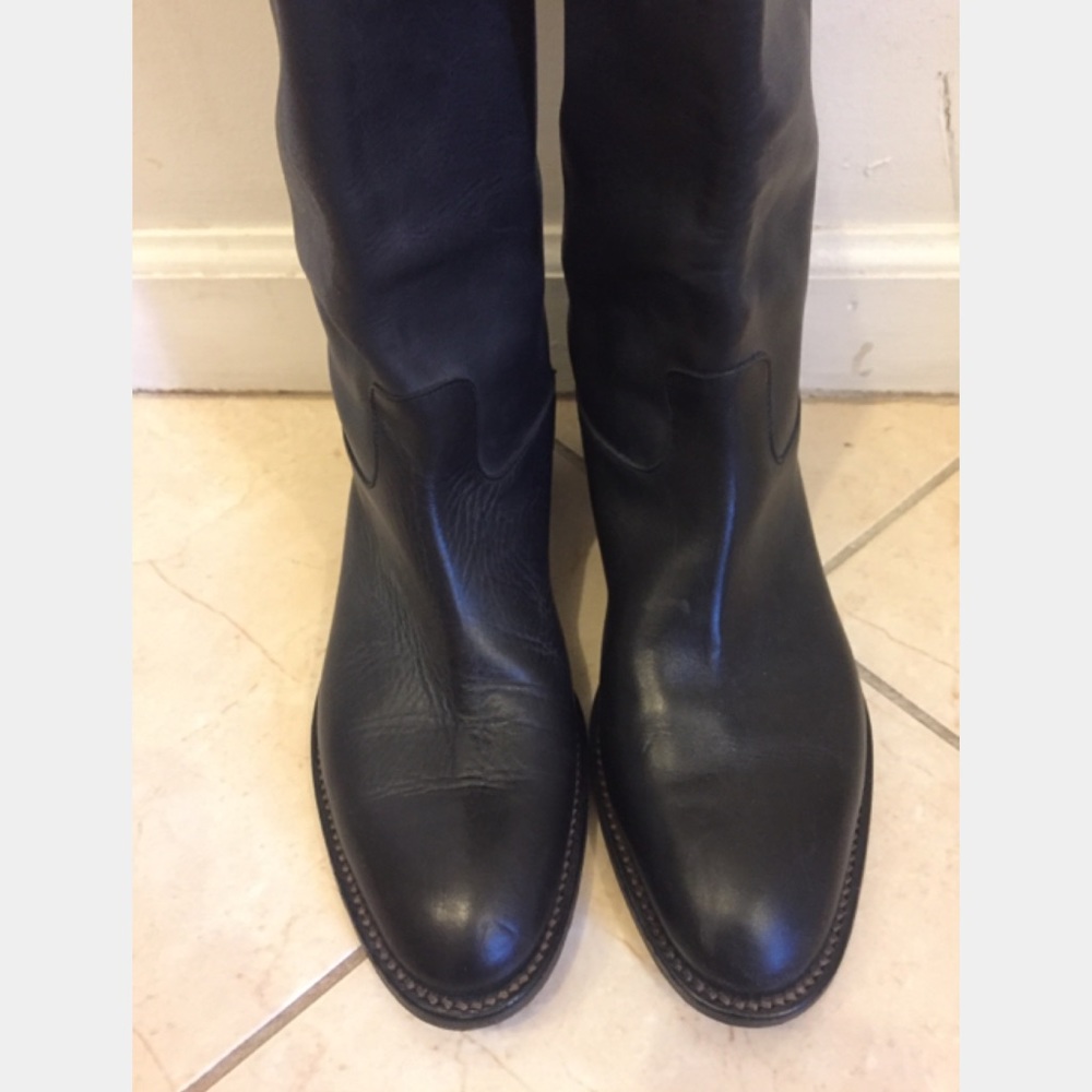 Robert Clergerie Black Leather Riding Boots 8