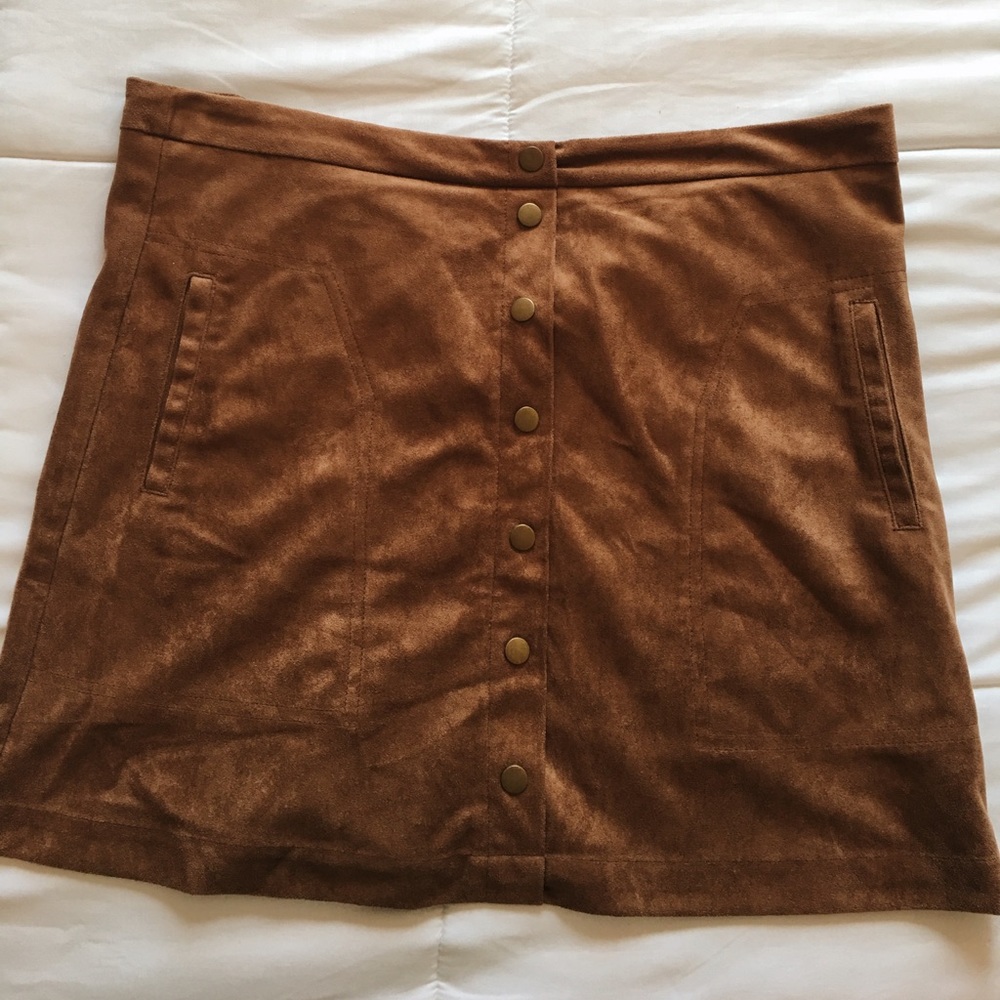 Brown suede skirt