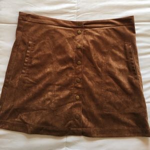 Brown suede skirt
