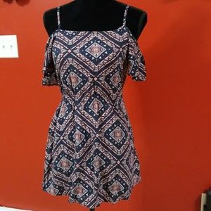 Cold shoulder printed dress