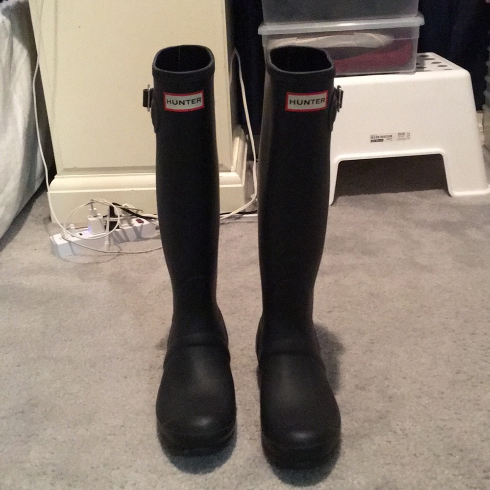 Original Tall Hunter Rain Boots black sz 6