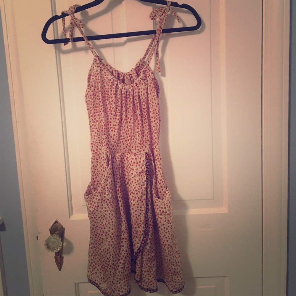 XS floral print silky tie dress