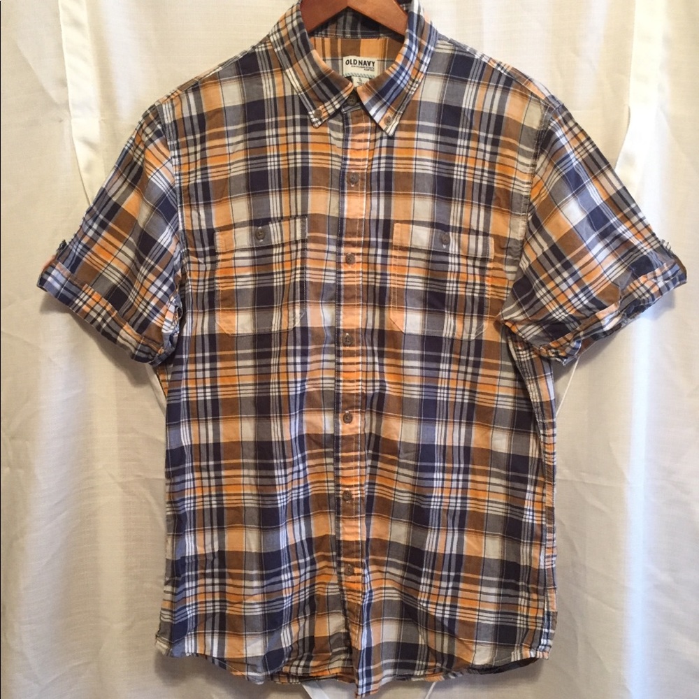 Plaid Button Down Short Sleeve Shirt