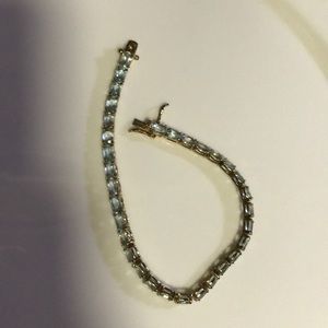 gold over 925 silver glaciers blue topaz bracelet