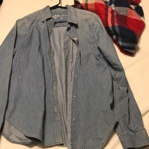 Gap polka dot denim shirt
