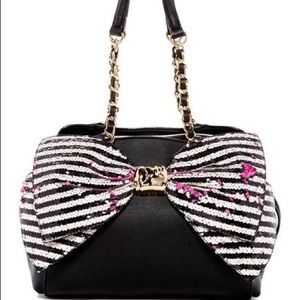 New Betsey Johnson Bow-Lesque Satchel