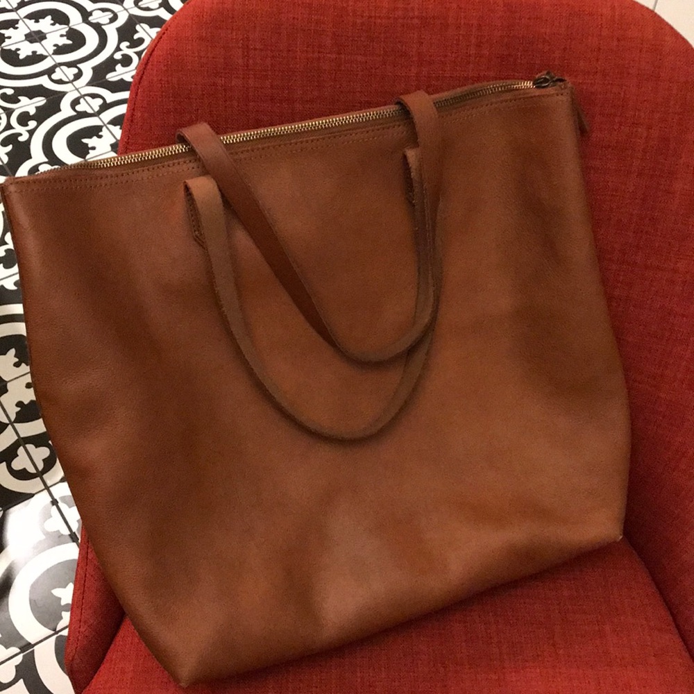 Madewell large leather tote