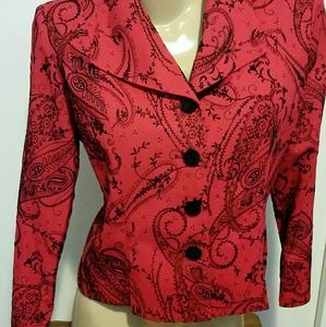 Holiday Dress Jacket~Black Velvet Applique