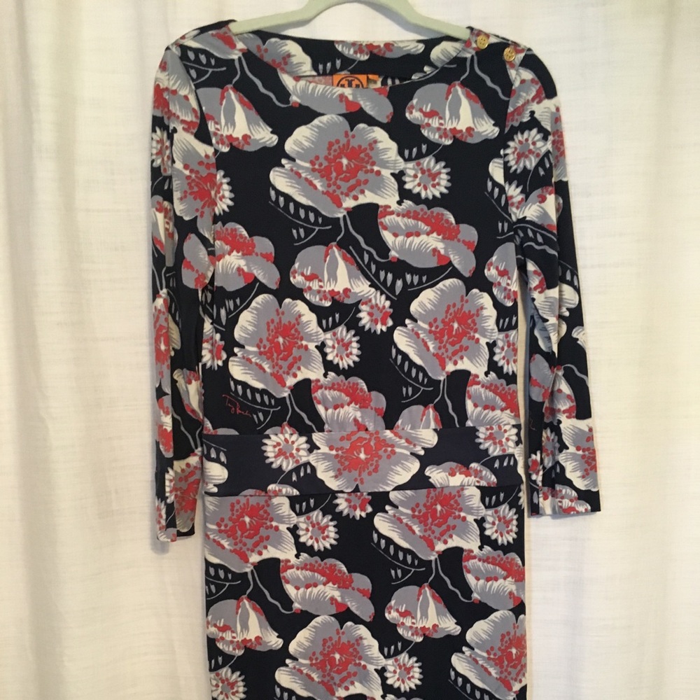 Tory Burch Poppy Print Jersey Dress