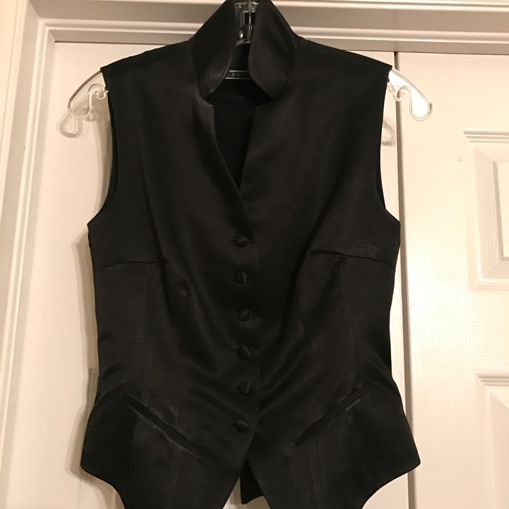 Richard Tyler Silk Handkerchief Hem Vest