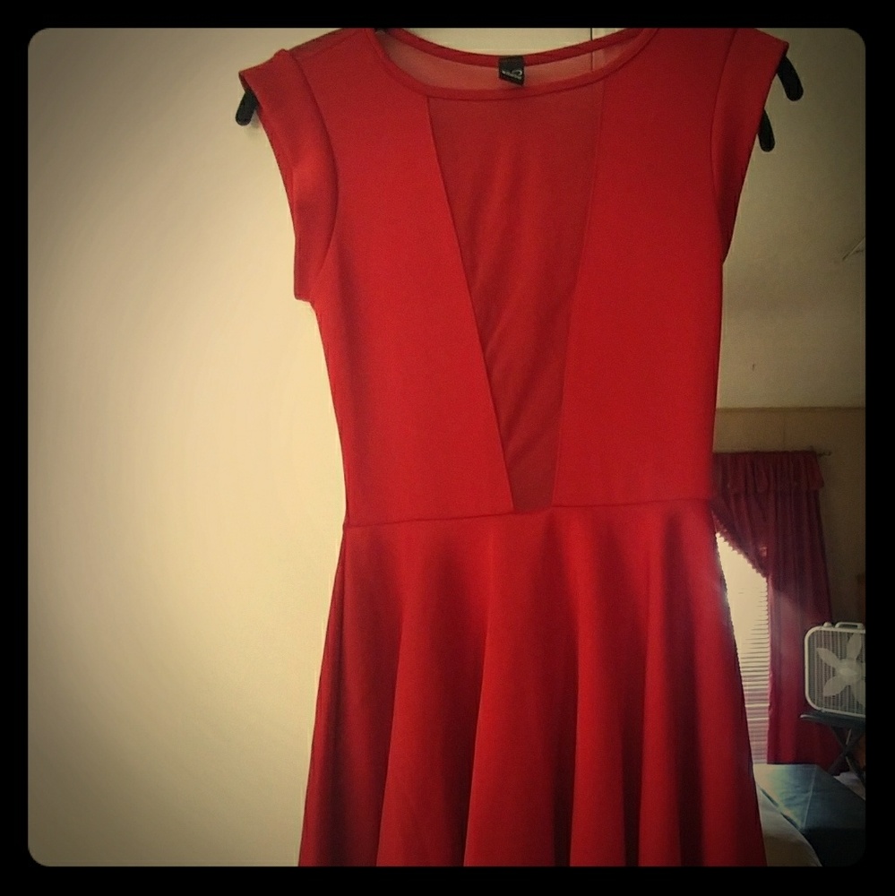 Red see through dress