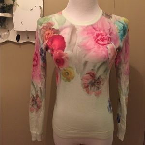 TED BAKER Sz 1 XS / SMALL Floral Print Sweater