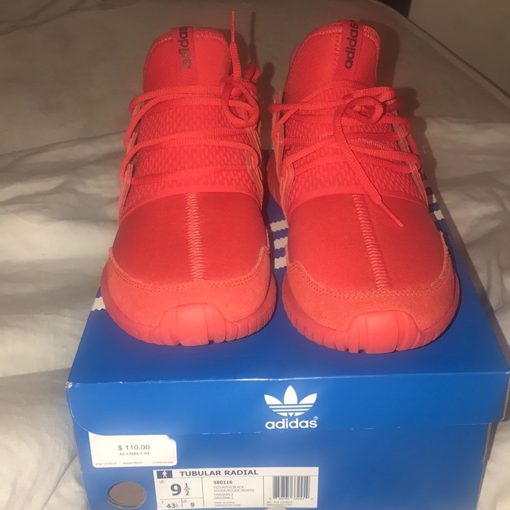 Red adidas tubular