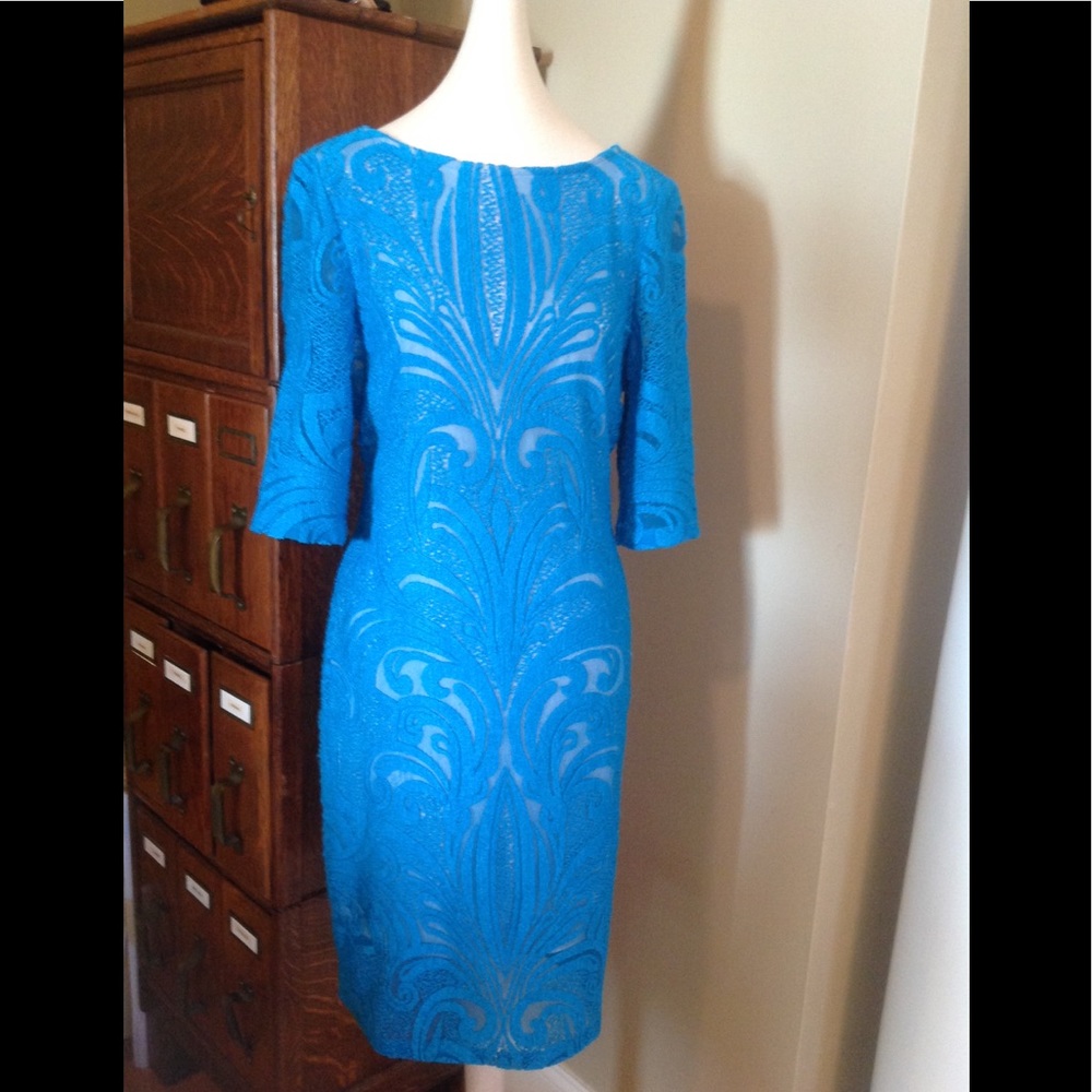 Lush turquoise lace dressy dress