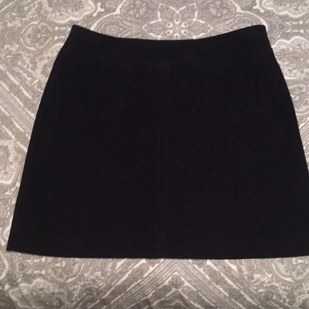 Express faux suede black mini skirt