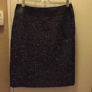 Black and silver skirt with leather trim!