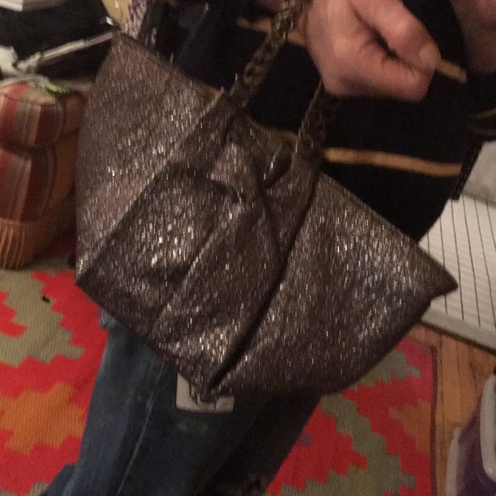 Rare Grigio Brito Hand Signed Metallic Chain Bag