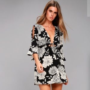 Lulu's Black Floral Dress