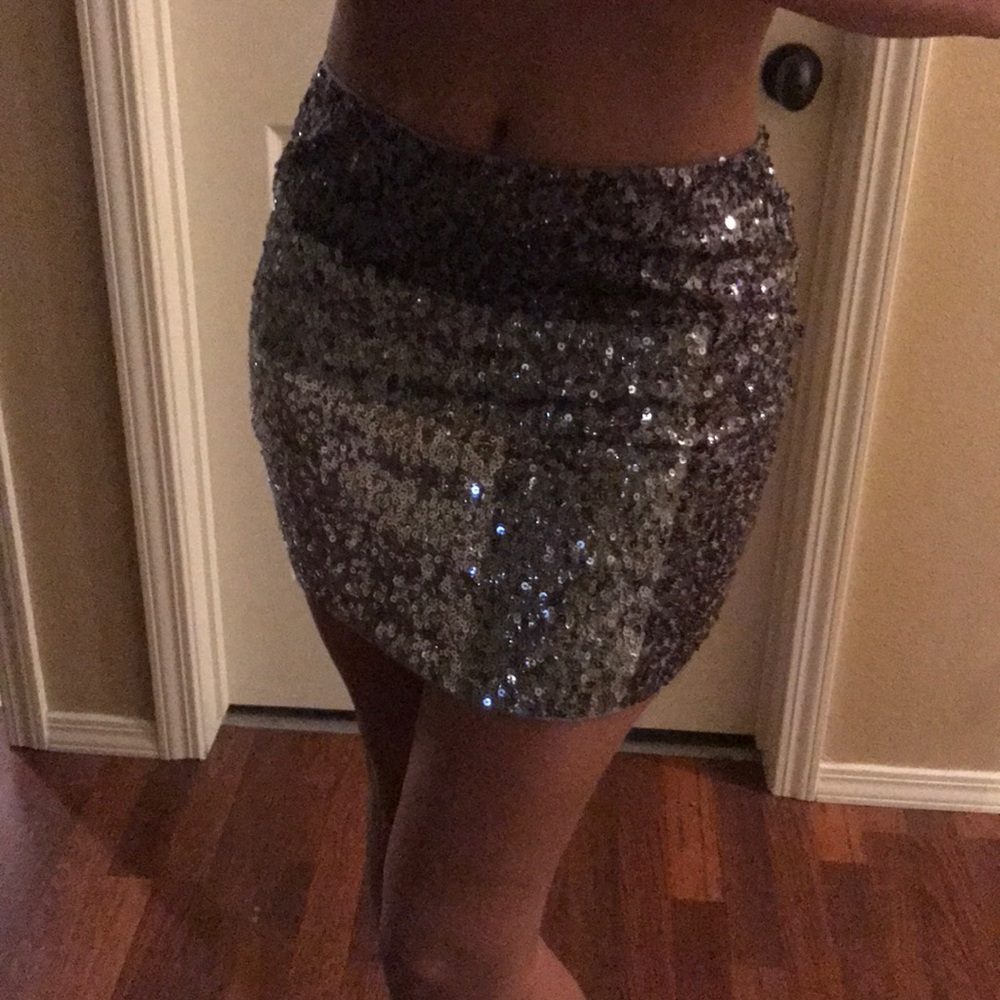 Express Sequin Mini Skirt