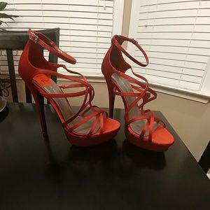 Strappy Satin Heel Sandals