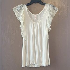 Lacy Flutter Sleeve Top
