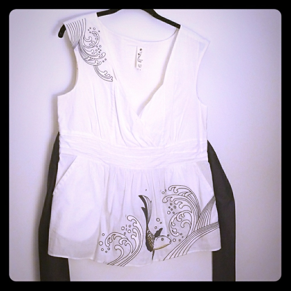 Anthropologie Embroidered Peplum Top