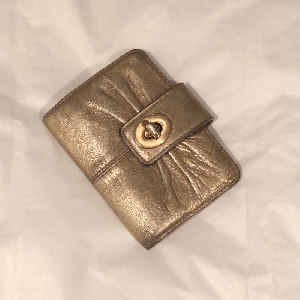 Coach Metallic Leather Folding Wallet