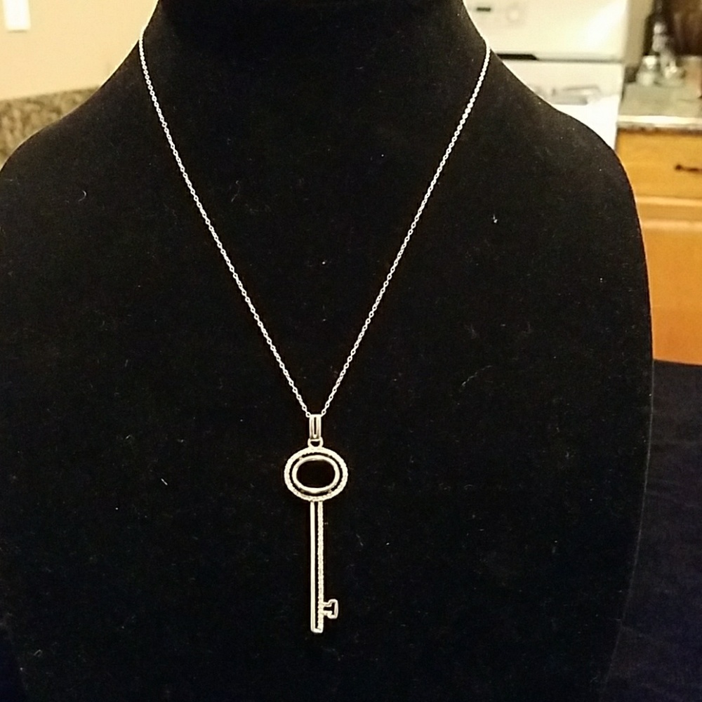 Diamond and Silver Necklace