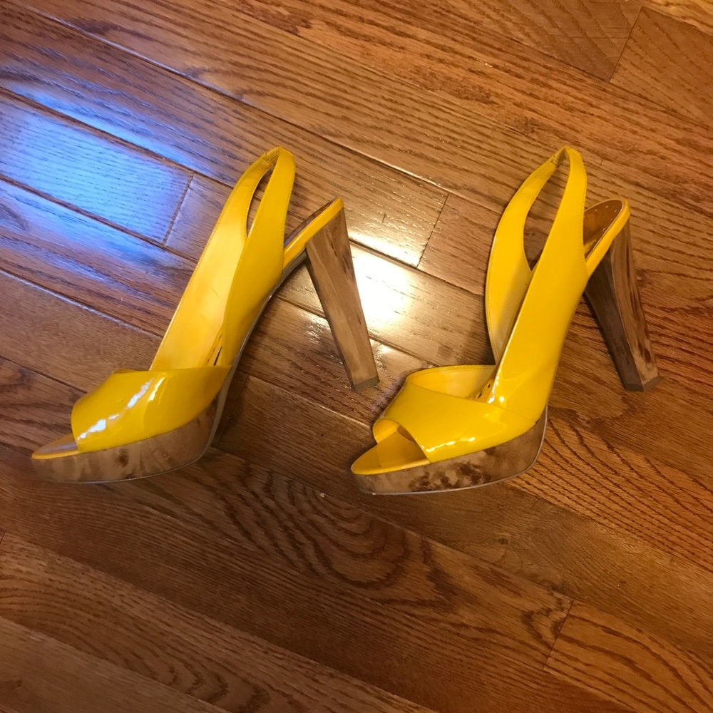 BCBG Yellow Slingback High Heals Size 10/40B