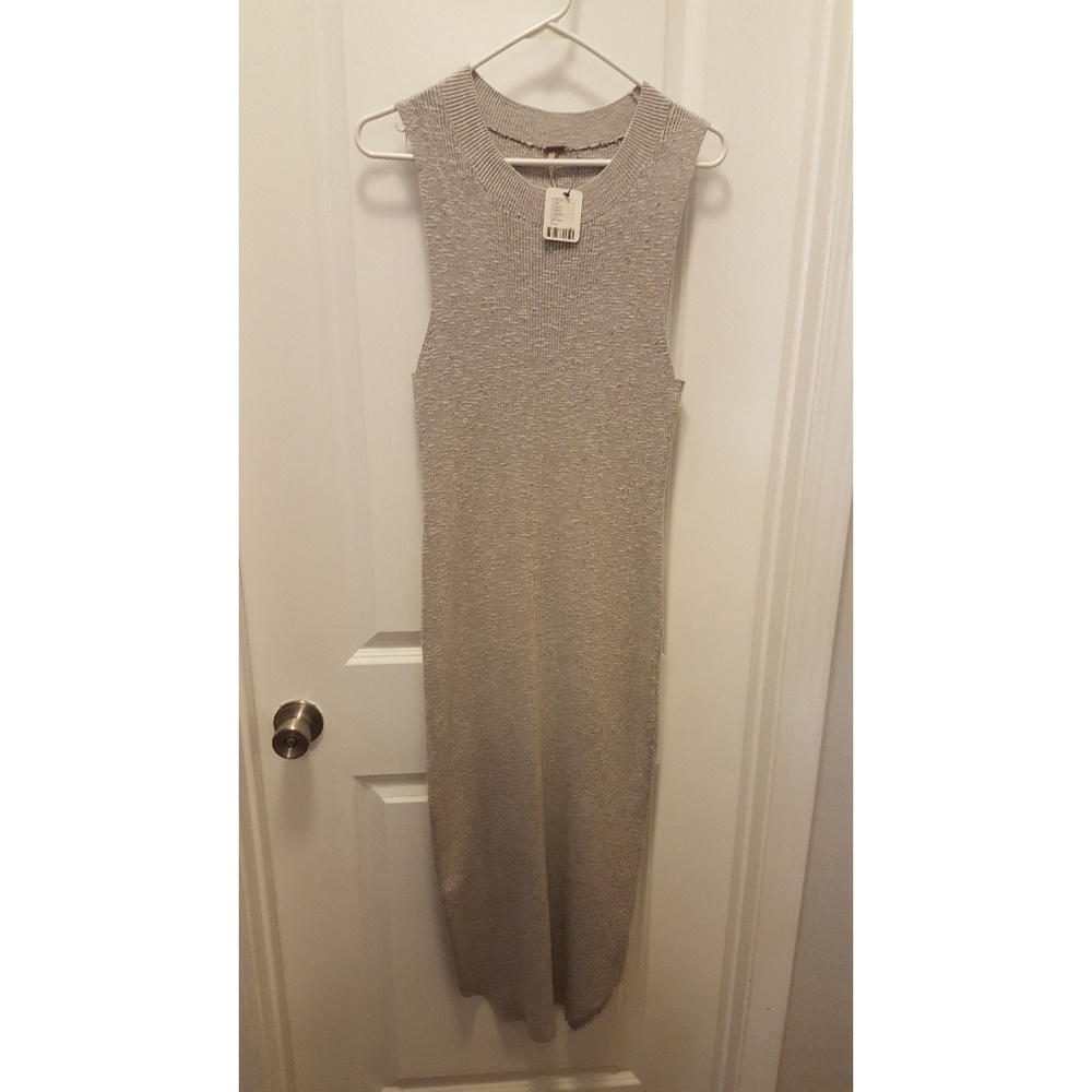 Free People Grey Ribbed Dress