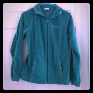 Teal green Columbia fleece jacket
