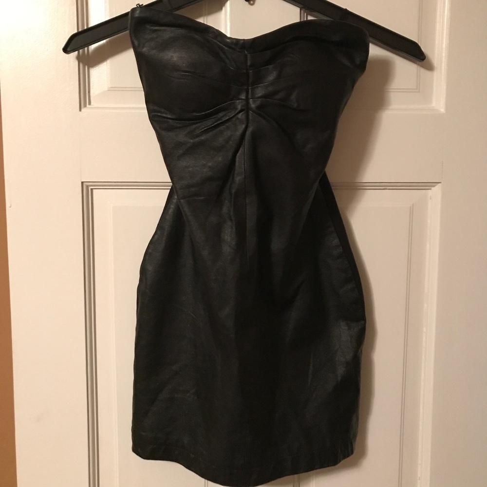 Tart Collection Leather strapless dress