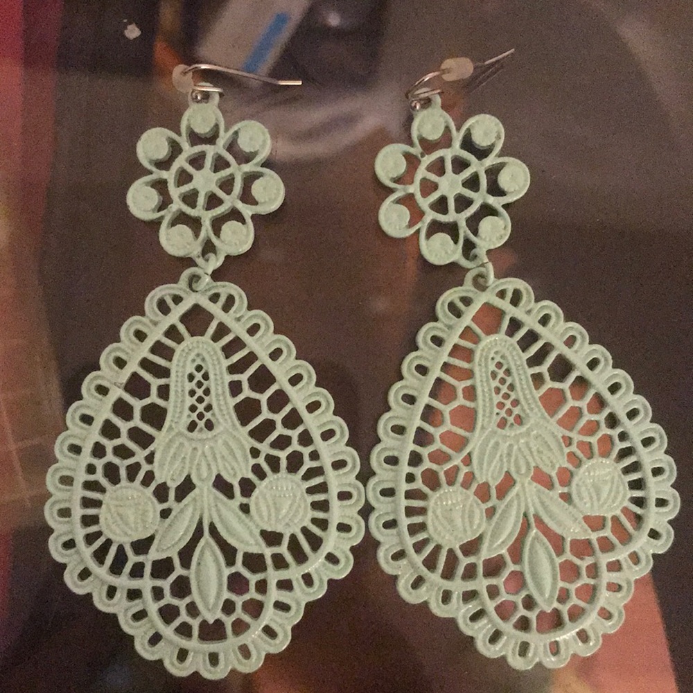 Teal earings